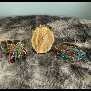 Set of 3 Chunky Artsy Costume Bracelets